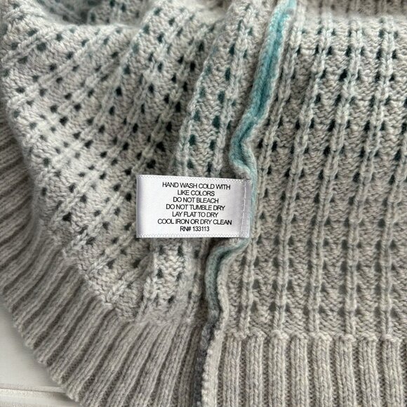 Lisa Todd Color Dreamer Sweater (Size L) Blue Ombré Wool Blend Open Stitch Knit - Picture 10 of 11